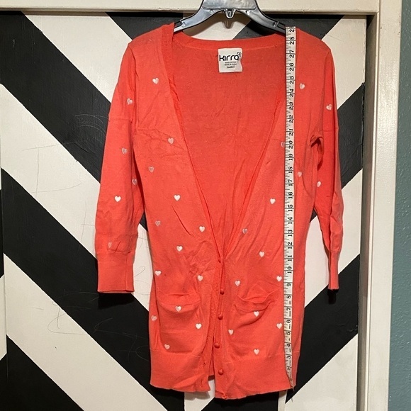 Kirra Hearts Cardigan Sweater 3/4 Sleeve Size S - Picture 8 of 8